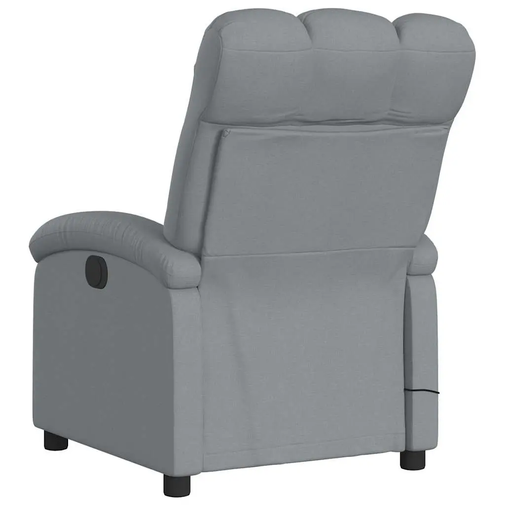 Massage Recliner Chair Manual Recline 6 Vibration Points Light Grey Fabric