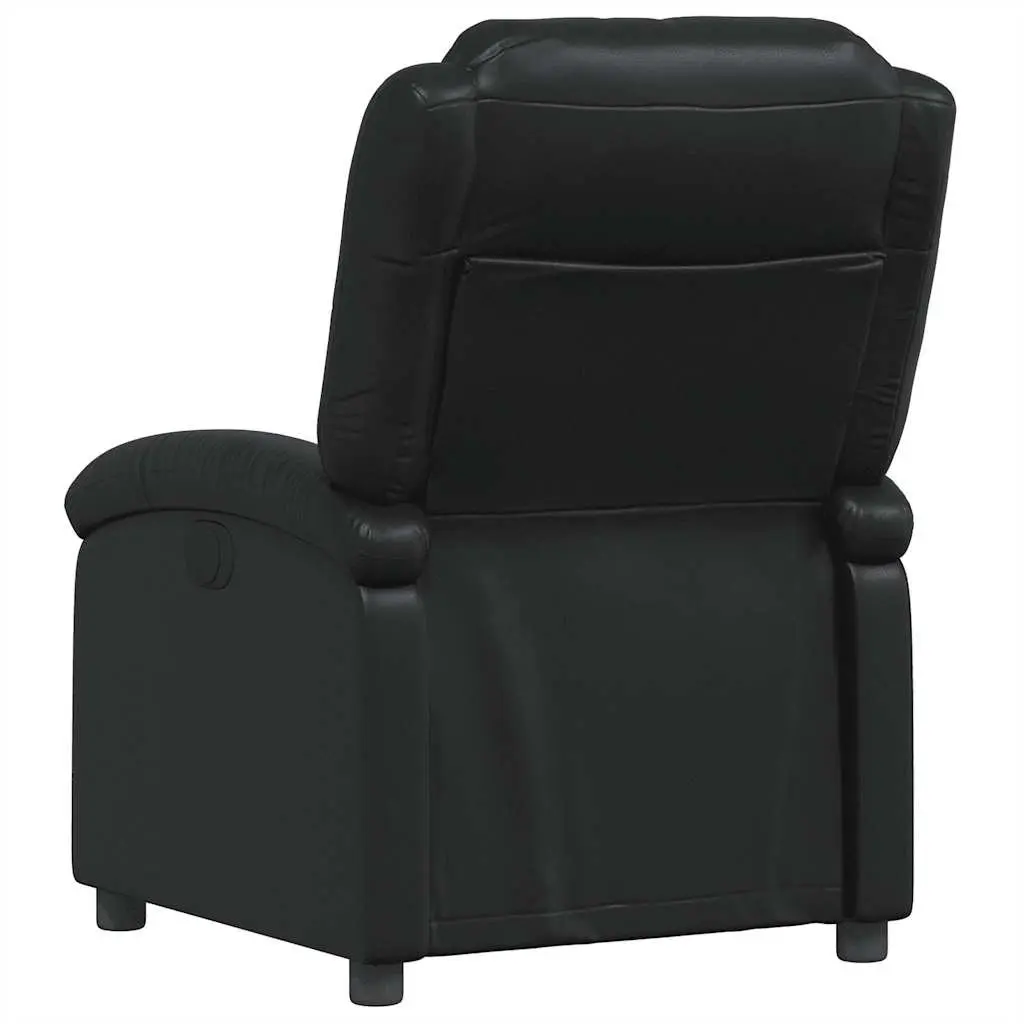 Recliner Chair Manual Reclining Black Faux Leather Armchair