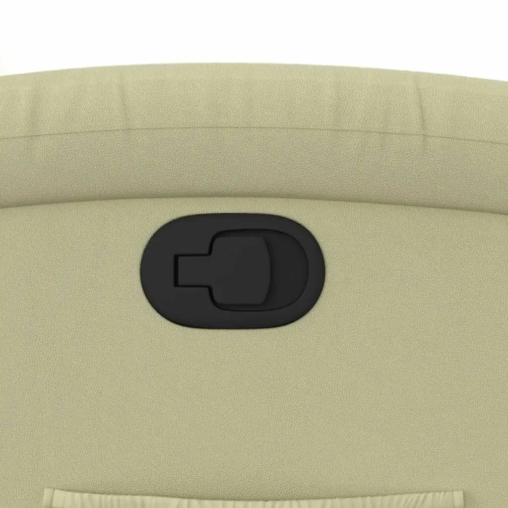 Recliner Armchair Manual Reclining Function Cream Real Leather Comfortable
