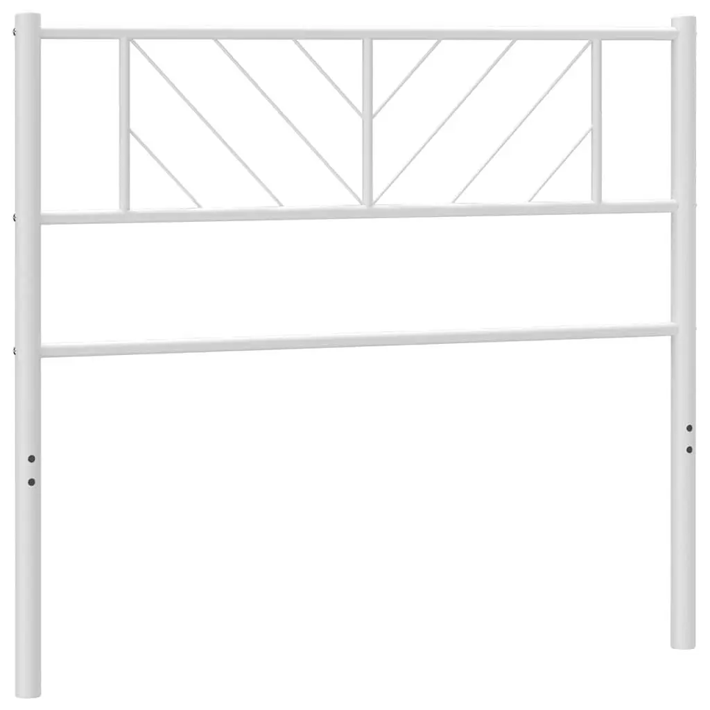Metal Headboard Sturdy Steel Frame 90cm White