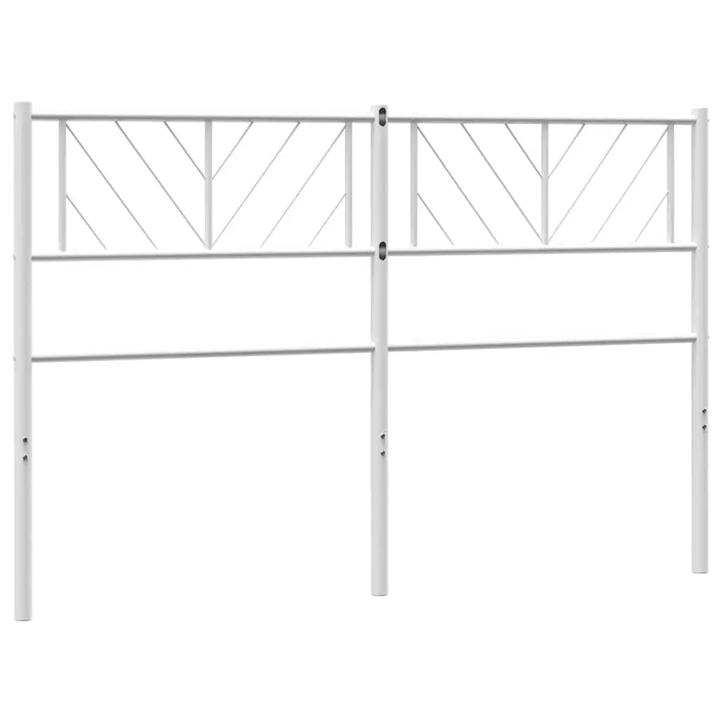 Metal Headboard Sturdy Powder-Coated Steel 135cm White