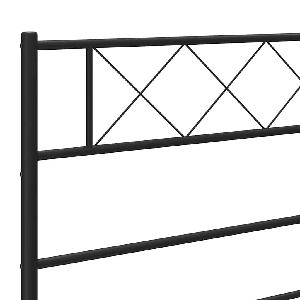 Metal Headboard Black 150cm Powder-Coated Steel Bedroom Furniture