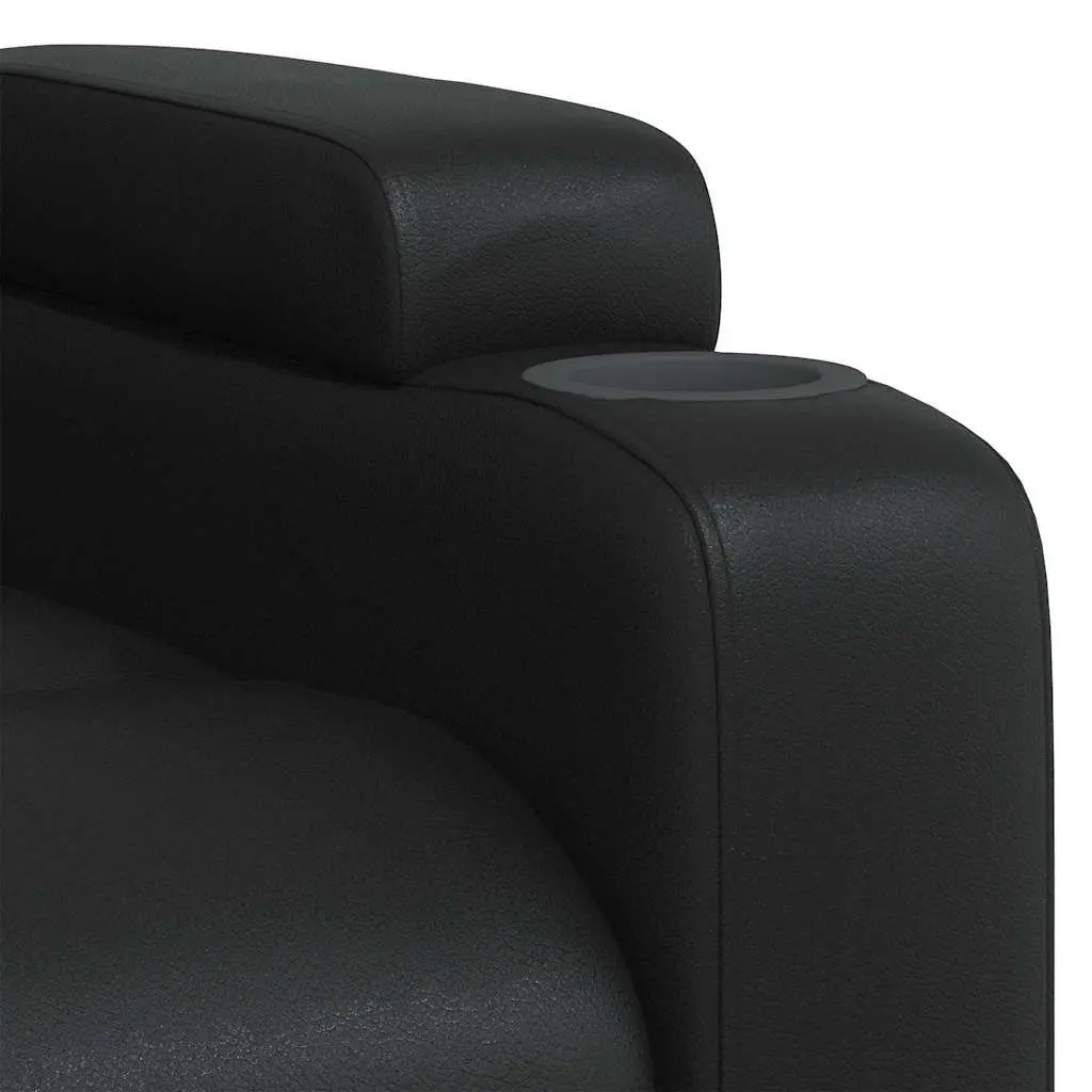 Massage Recliner Chair Manual Recline Vibration Function Black Faux Leather