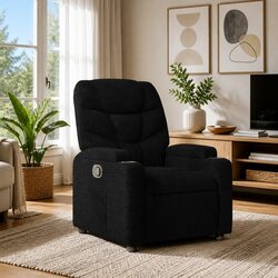 Recliner Armchair Manual Recline Fabric Lounge Chair with Cup Holders Side