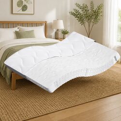 Pocket Spring Mattress Medium Firm 137x190cm White Fabric Encased Coil Support