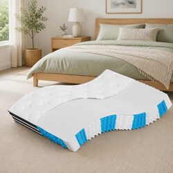 Pocket Spring Mattress Medium Firmness 137x190cm White Bedroom Sleeping Comfort