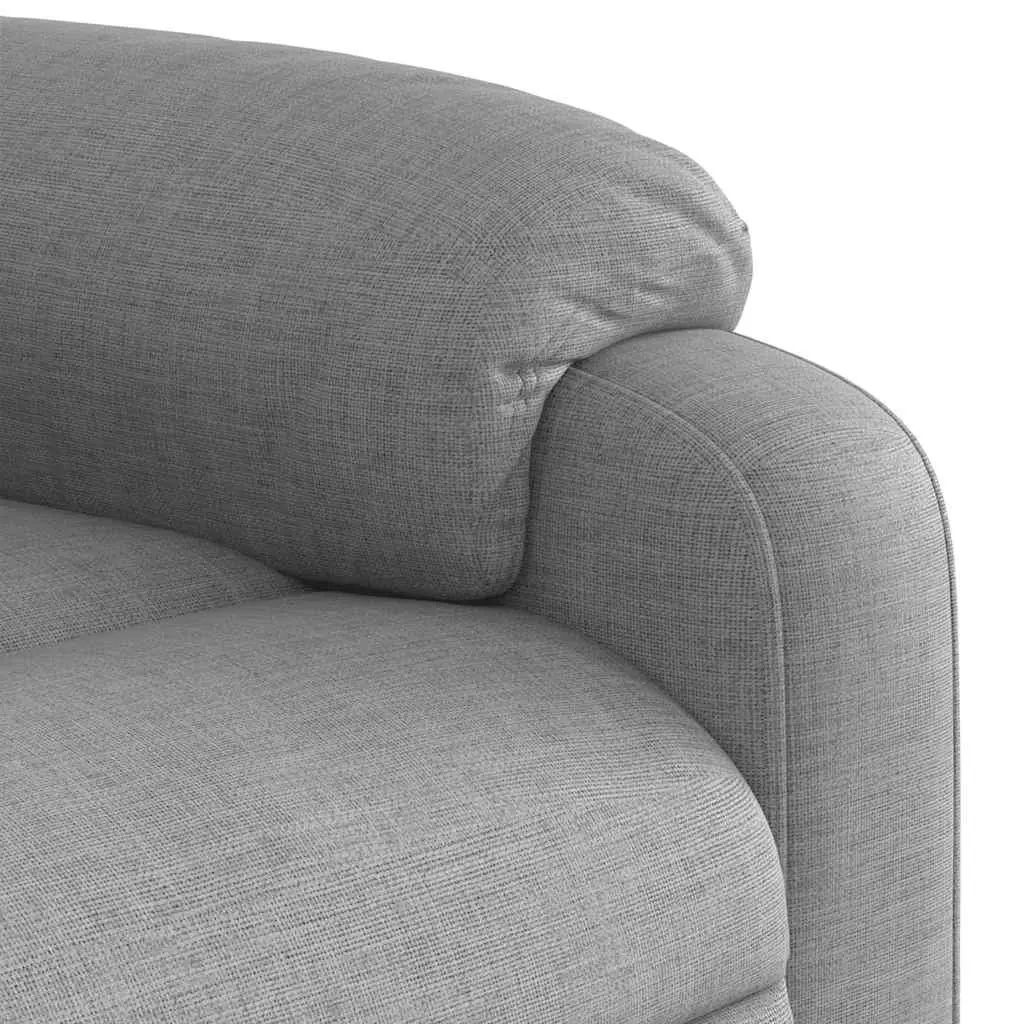 Massage Recliner Chair Manual Reclining Light Grey Fabric Vibration Massage