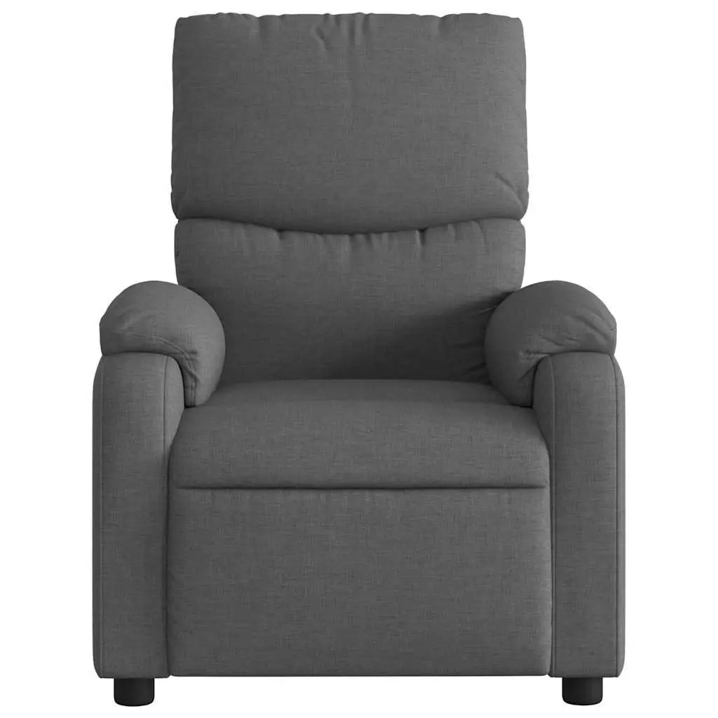 Massage Recliner Chair Manual Reclining Function Vibration Dark Grey Fabric