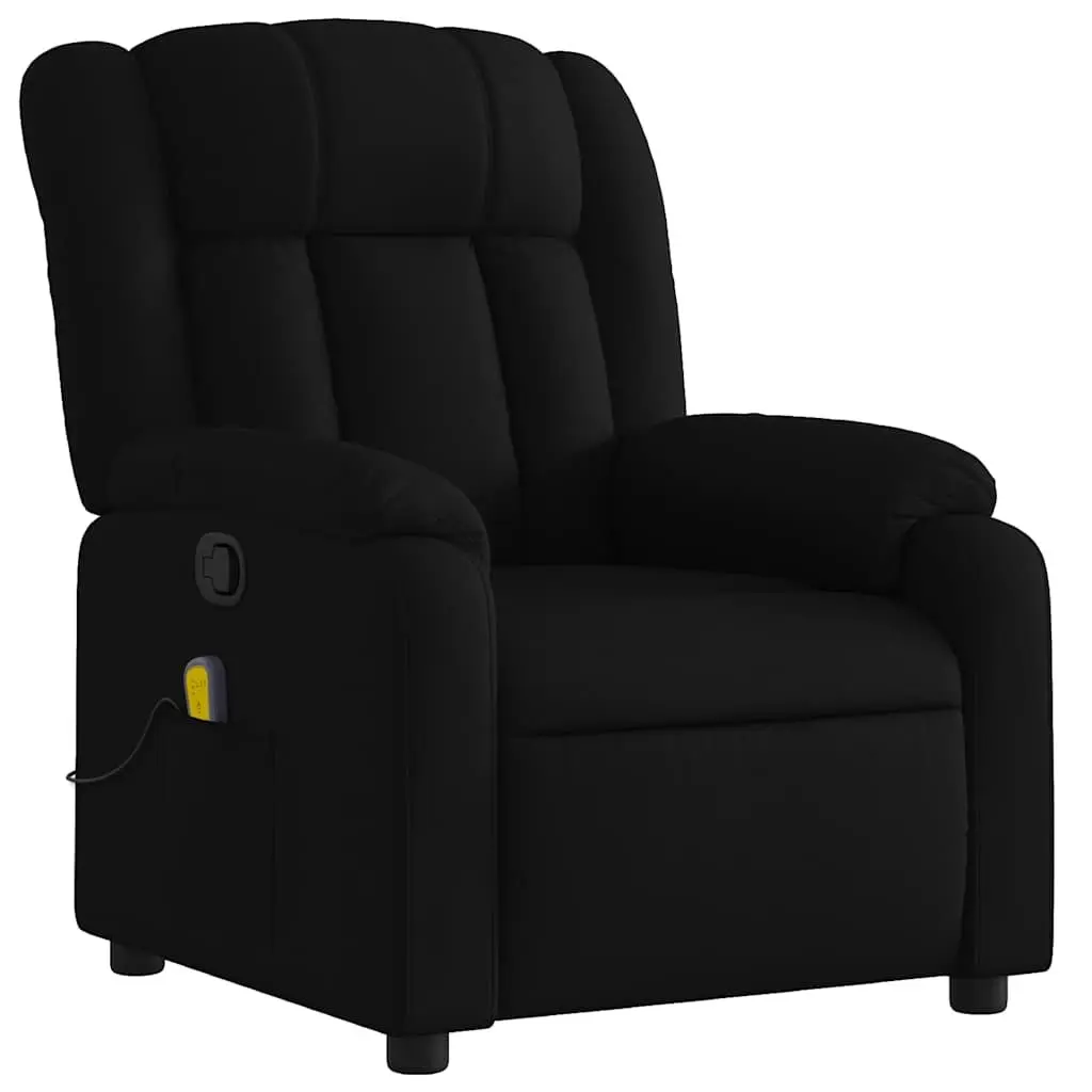 Massage Recliner Chair Manual Recline Vibration 6 Points Black Fabric