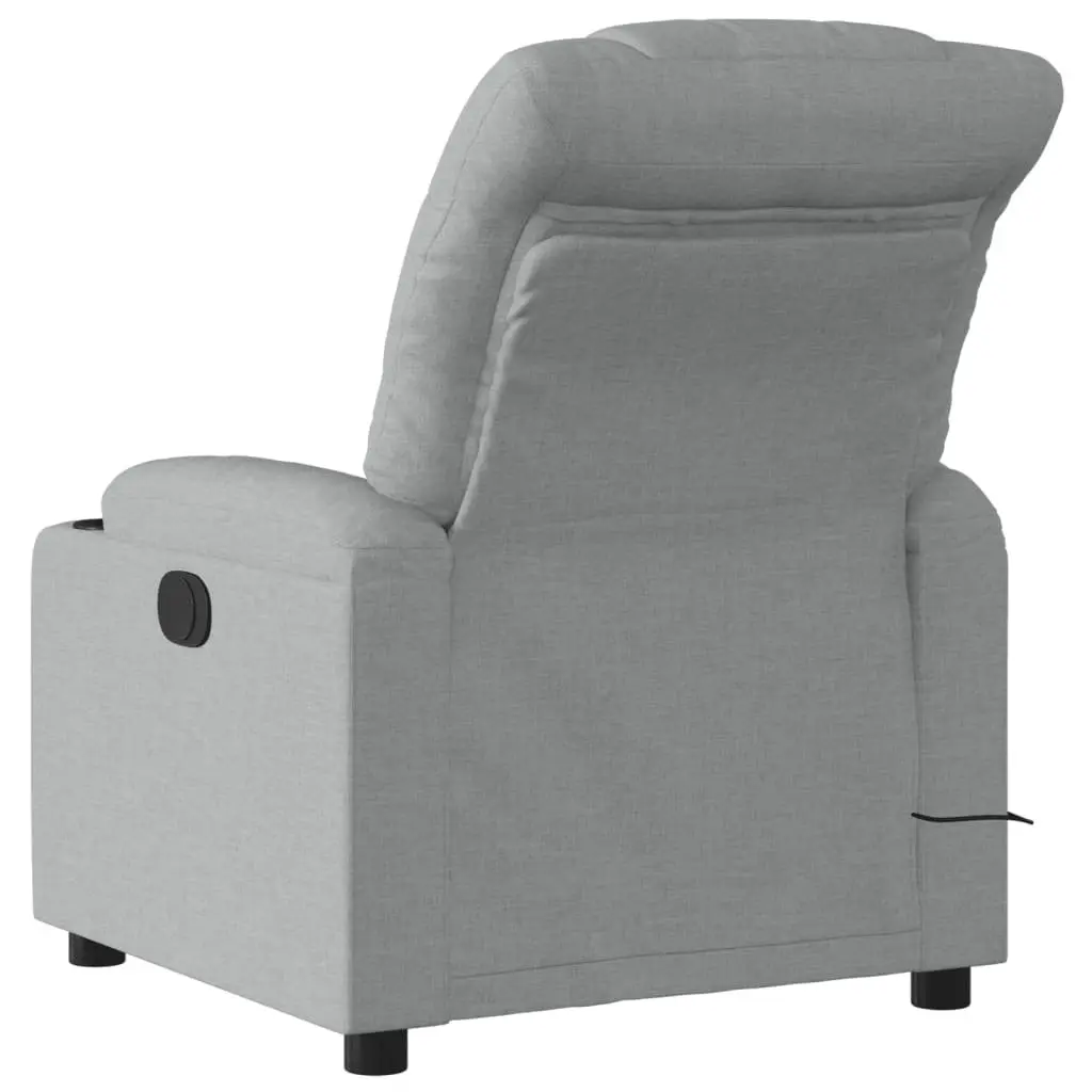 Massage Recliner Chair Manual Reclining Light Grey Fabric with Vibration Massage