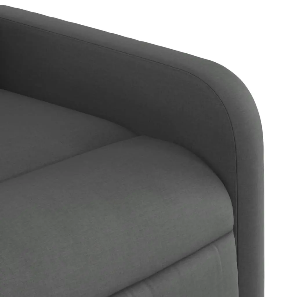 Massage Recliner Chair Manual Recline 6 Vibration Points Dark Grey Fabric