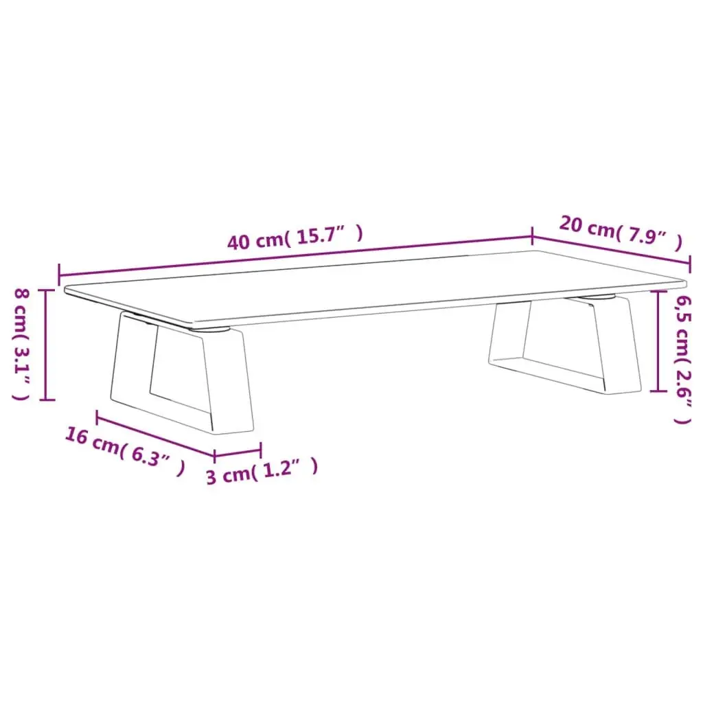 Monitor Stand White Tempered Glass Metal Computer Riser Desk Organiser Storage