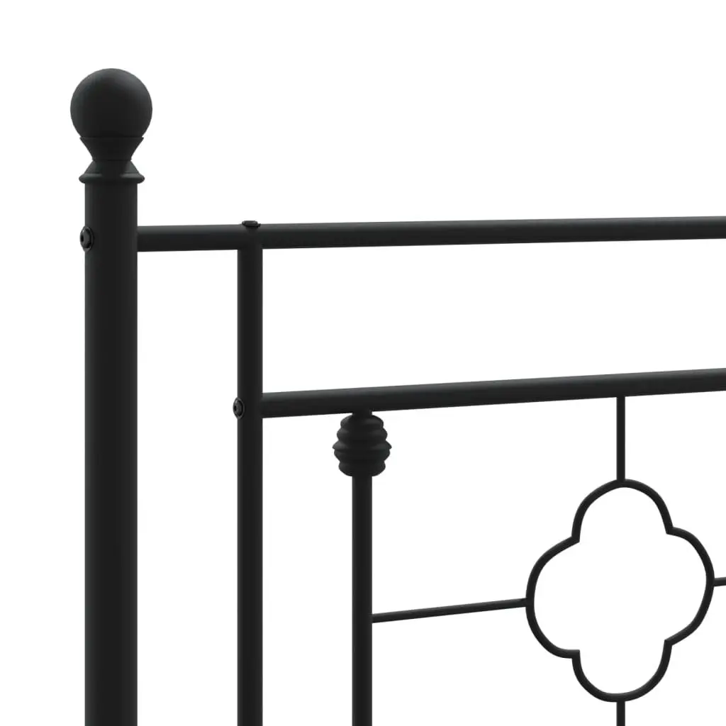Metal Bed Frame King Single 107x203cm Black Powder-coated Steel with Headboard