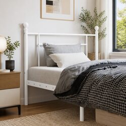 Metal Headboard White 90cm Bed Frame Header Bedroom Furniture Stylish Support