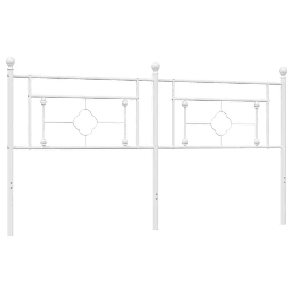Metal Headboard White 180cm Powder-Coated Steel Bedroom Furniture