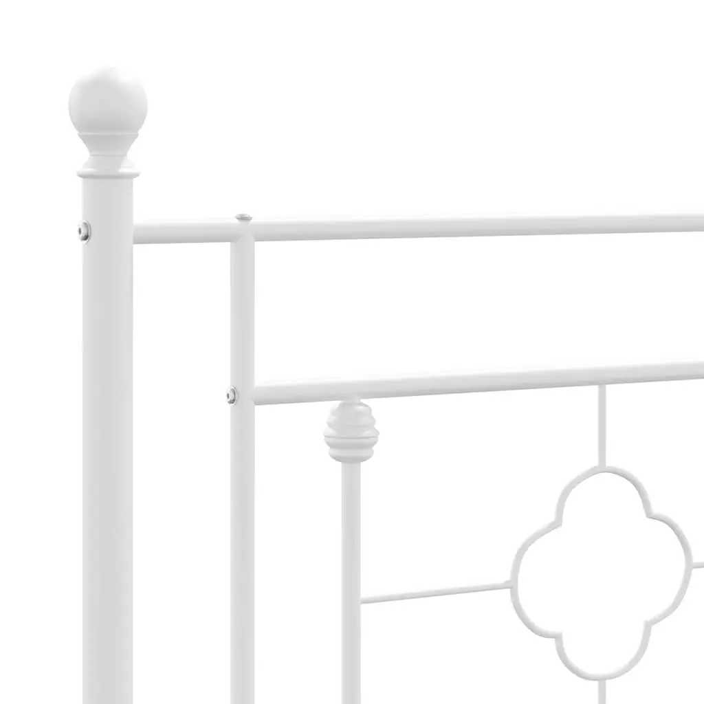 Metal Headboard White 180cm Powder-Coated Steel Bedroom Furniture
