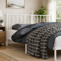 Metal Headboard White 150cm Bed Header Steel Frame Bedroom Furniture