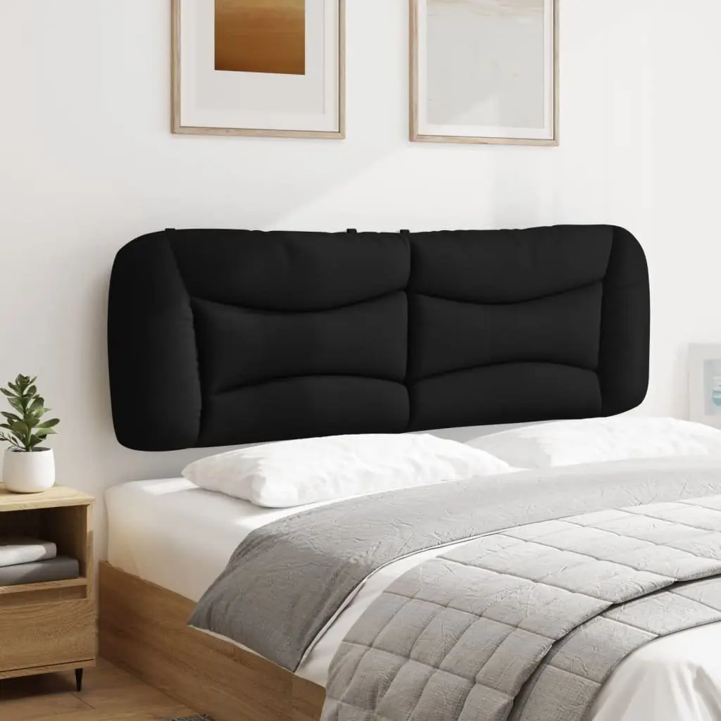 Headboard Cushion Upholstered Wall Mounted Bed Pillow 152cm Black Fabric