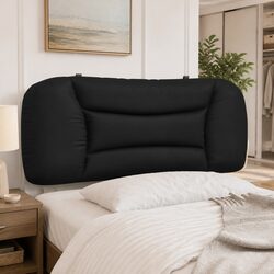 Headboard Cushion King Single 107cm Black Faux Leather Bed Wall Mounted Pillow