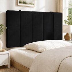 Headboard Cushion 90 cm Black Velvet Bed Backrest Wall Mount Bedroom Decor