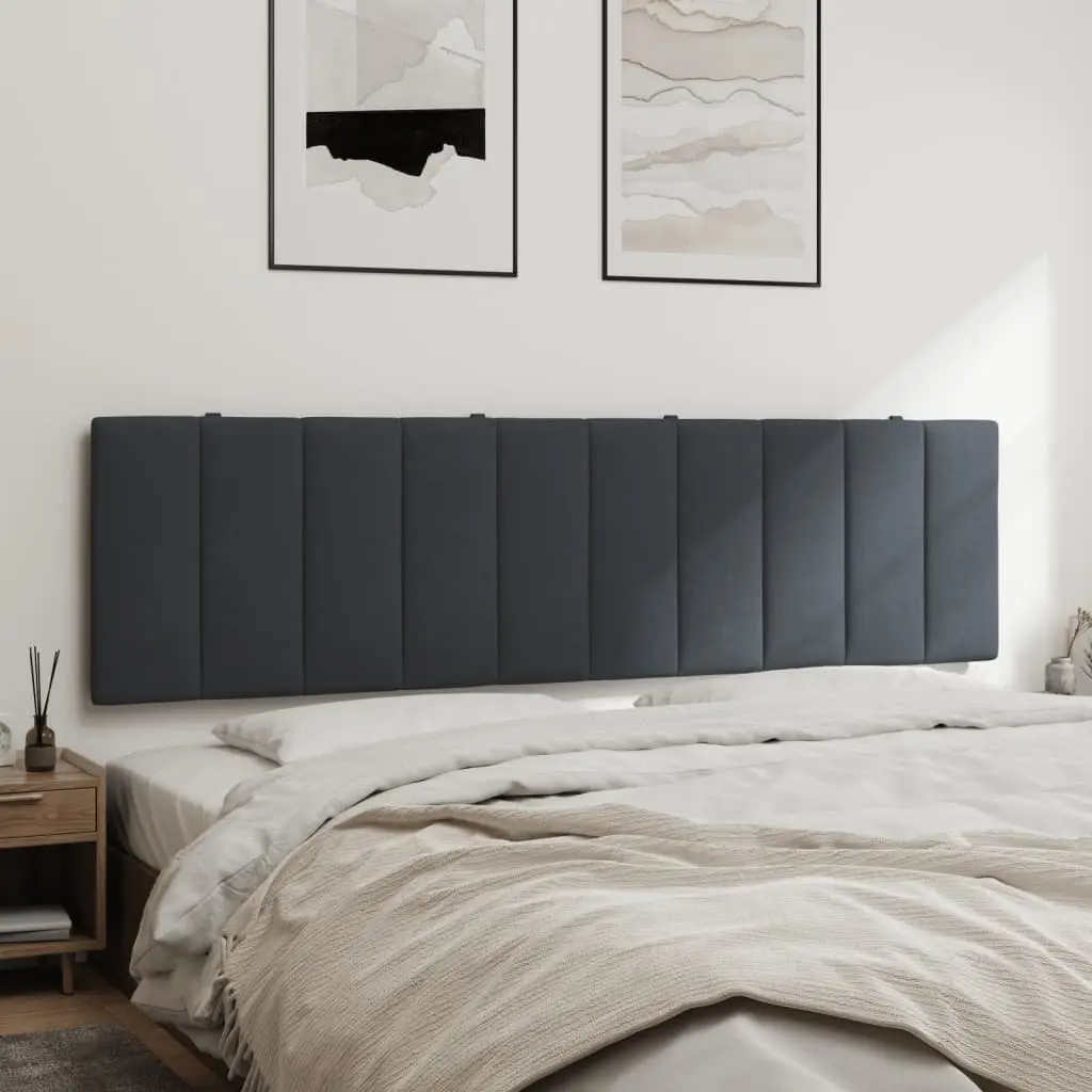 Headboard Cushion Soft Velvet 180cm Dark Grey Wall Mounted Bed Pillow Support