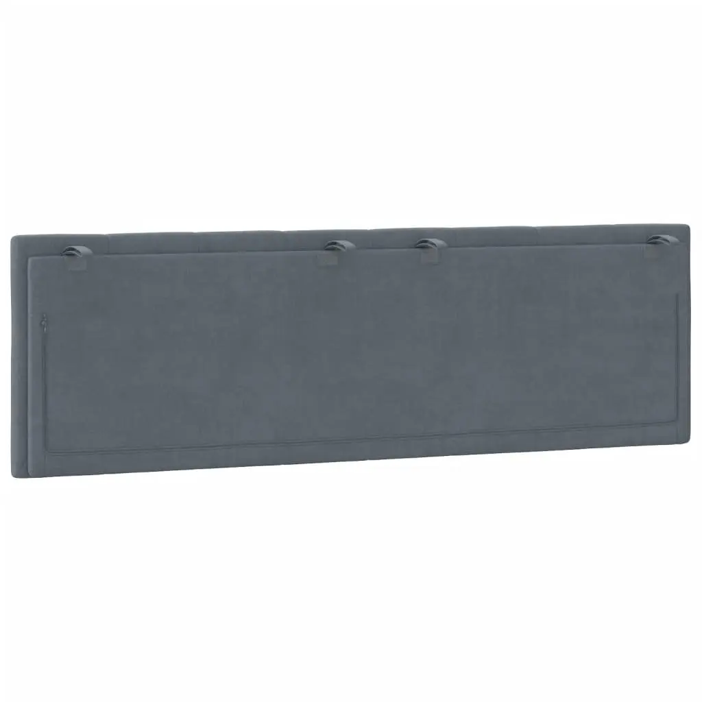 Upholstered Headboard Cushion Velvet Foam Filling 152cm Dark Grey