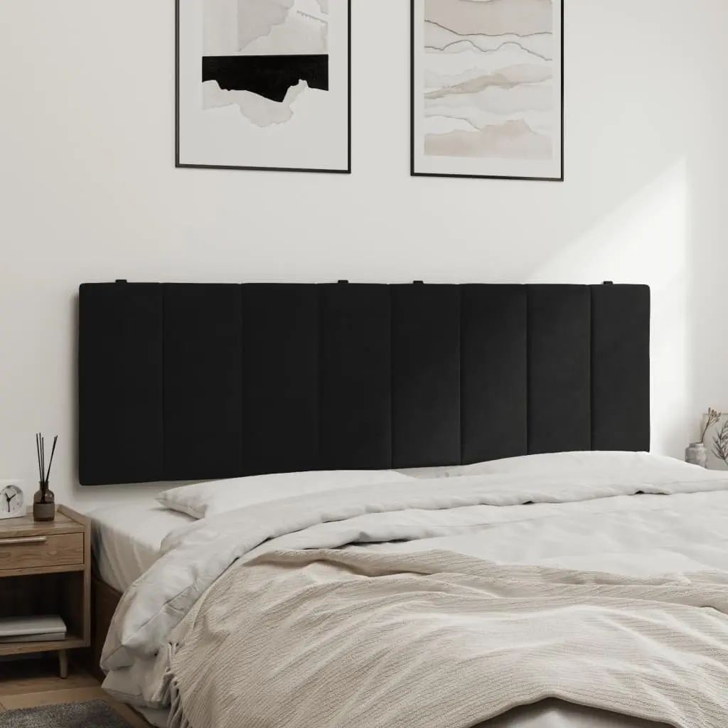 Headboard Cushion Velvet Wall Mounted Queen Black Upholstered Support
