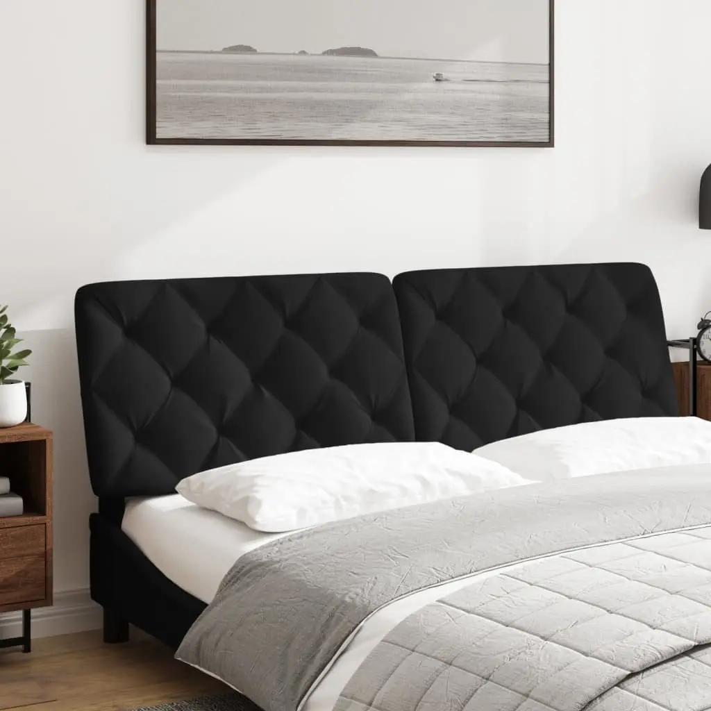 Queen Headboard Cushion Soft Velvet 152cm Black Upholstered Wall Mount