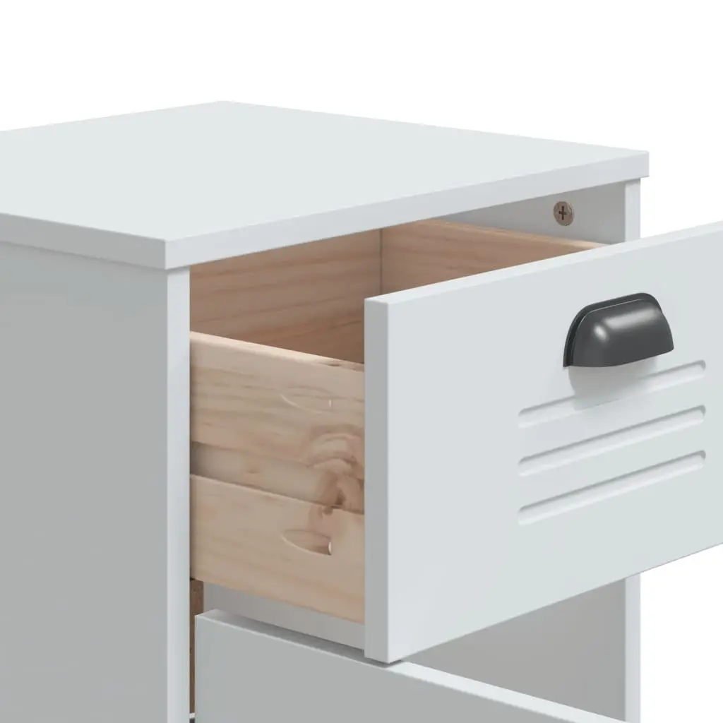 Bedside Cabinet Storage Table Engineered Wood White