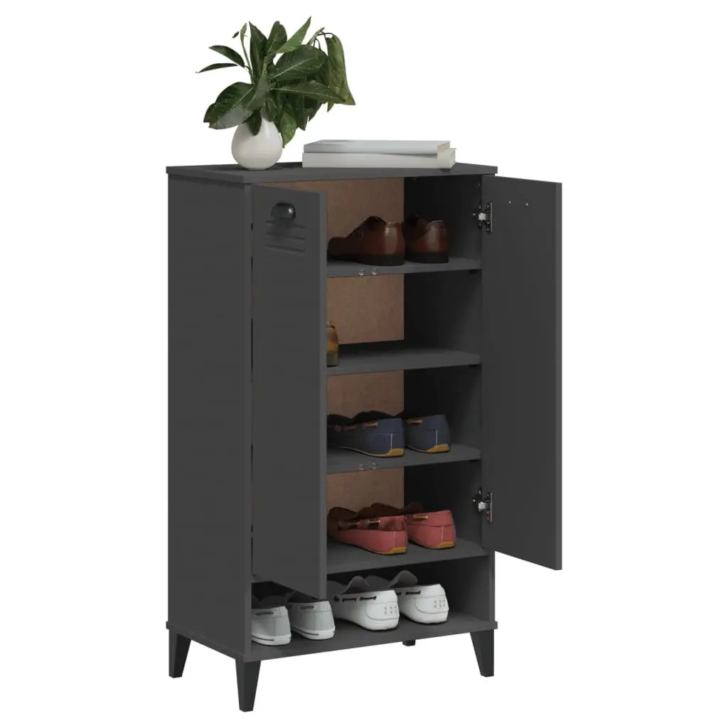 Shoe Cabinet Anthracite Grey Storage Organiser Engineered Wood Unit