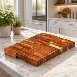 Solid Wood Chopping Board 42x30x4 cm Acacia Kitchen Cutting Serving Cheese