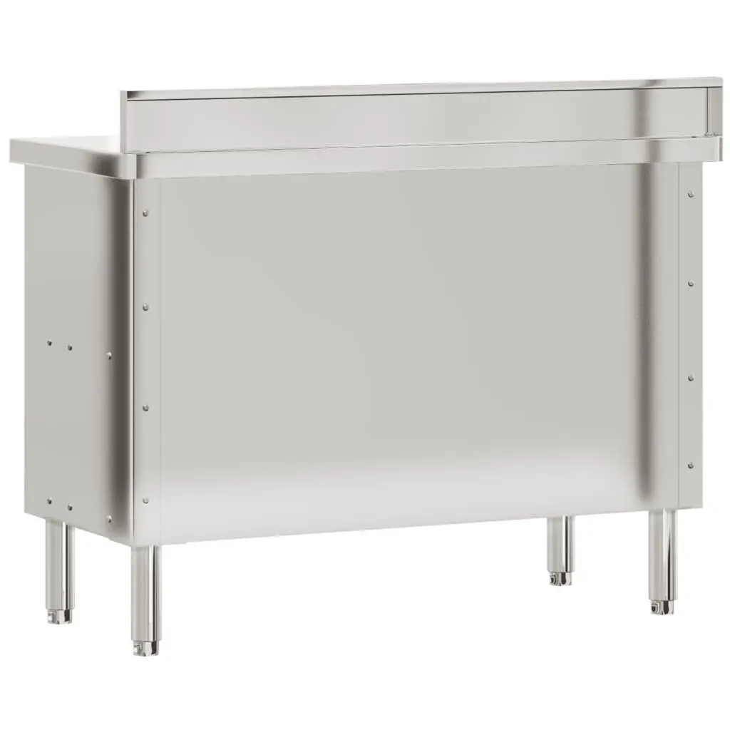 Commercial Kitchen Work Table Stainless Steel Sliding Doors Storage Shelf