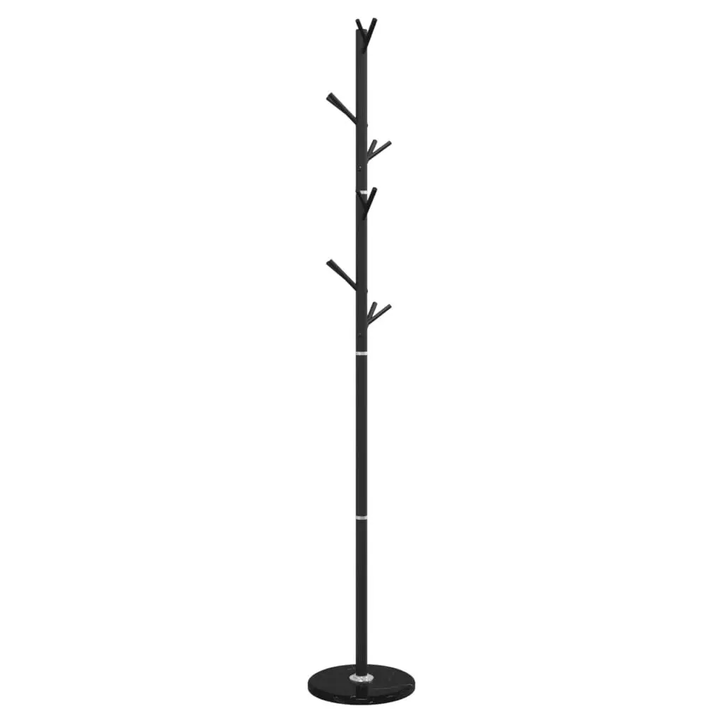 Coat Stand Black 175 cm Iron Frame 12 Hooks Free-standing Hallway Bedroom Storage Organizer