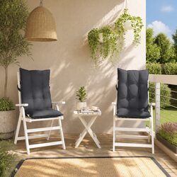 Highback Chair Cushions 2 pcs Anthracite Oxford Fabric Outdoor Garden Patio