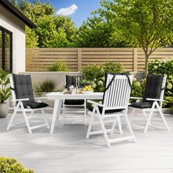 Highback Chair Cushions 4 Pieces Anthracite Oxford Fabric Garden Patio Outdoor