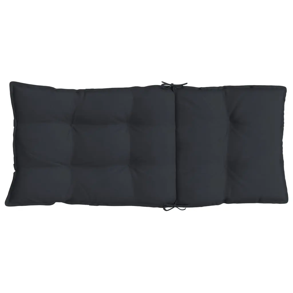 Highback Chair Cushions Set 6 Piece Black Oxford Fabric Outdoor Garden Patio Seat