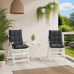 Lowback Chair Cushions 2 pcs Anthracite Oxford Fabric Outdoor Garden Patio Seat