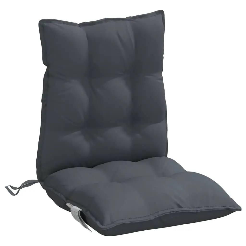 Low Back Chair Cushions 4 Pack Anthracite Oxford Fabric Outdoor Indoor Seating