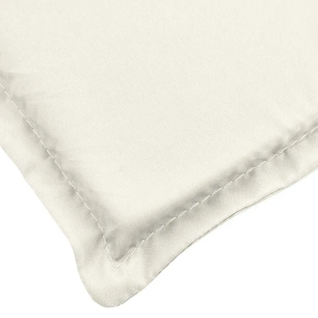 Deck Chair Cushion Foam Filled Non-Slip 75x50x4 cm Cream Polyester