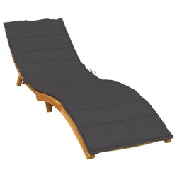Sun Lounger Cushion Outdoor Garden Patio Chair Pad Anthracite Melange 200x50x4cm