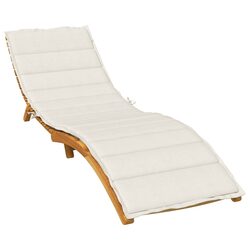 Sun Lounger Cushion Outdoor Garden Patio Chair Pad Cream 200x50x4cm