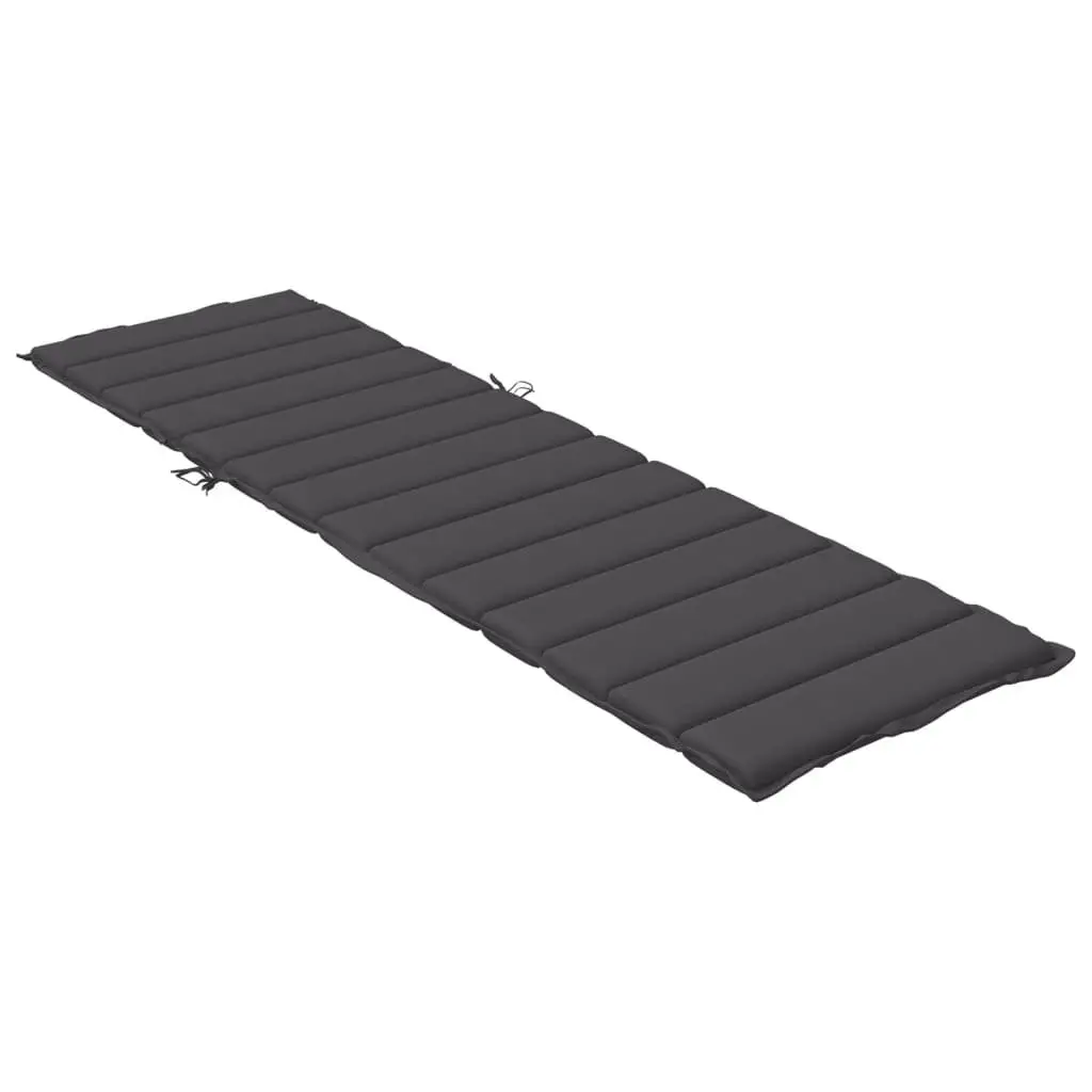 Sun Lounger Cushion Durable Polyester Fabric Anthracite 200x60x4cm