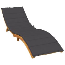 Sun Lounger Cushion Anthracite 200x70x4cm Outdoor Garden Patio Chair Pad