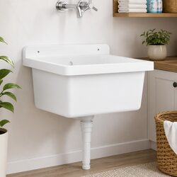 Wall Mounted Sink Washbasin 40x40x24cm Compact Utility Basin Indoor Outdoor