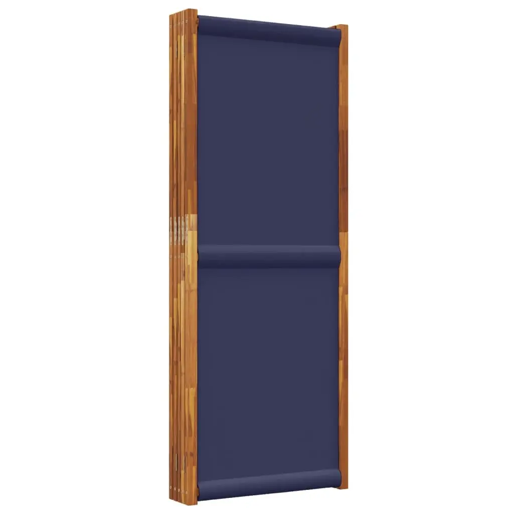 5-Panel Room Divider Privacy Partition Folding Acacia Wood Blue