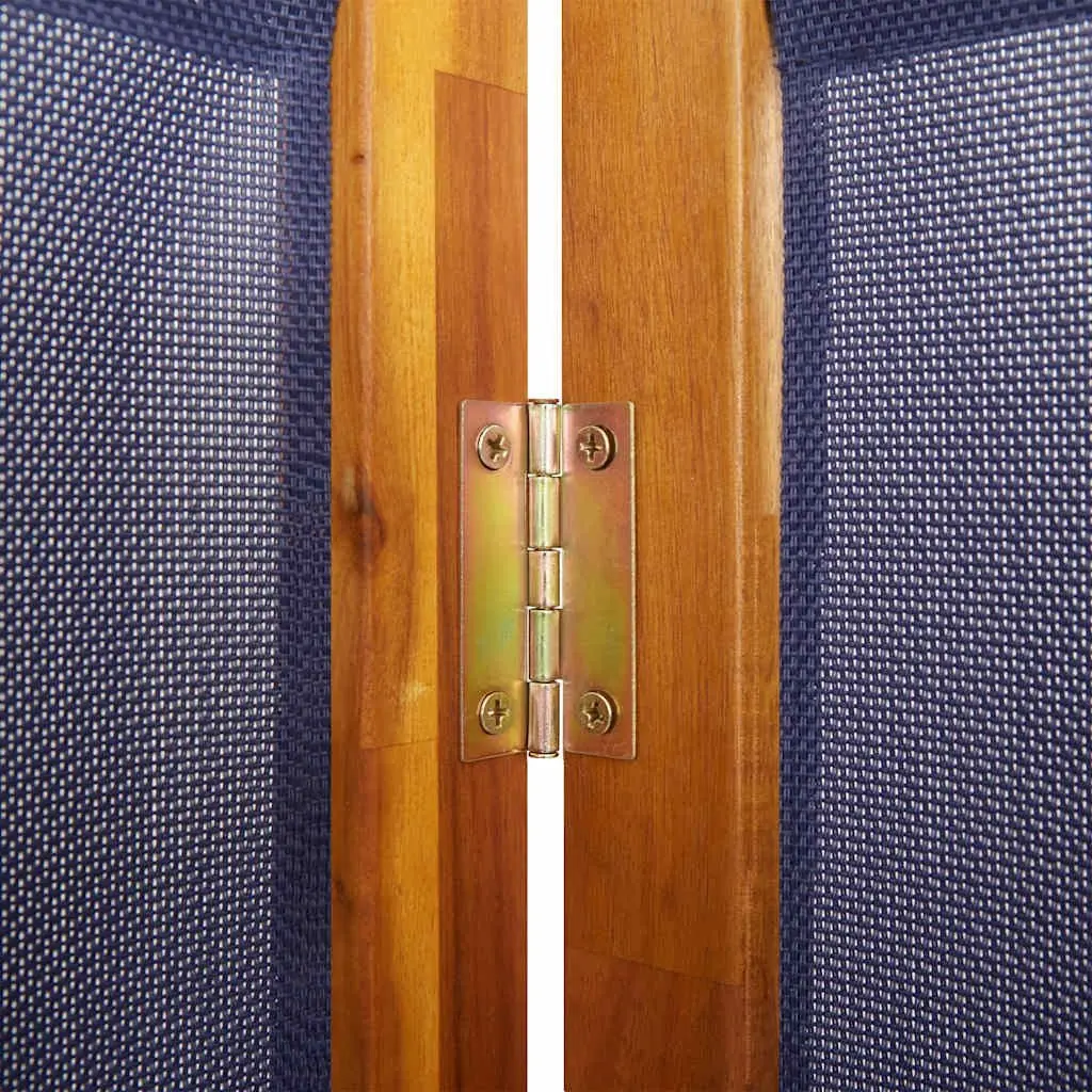 6-Panel Room Divider Folding Privacy Screen Dark Blue Indoor Outdoor Partition