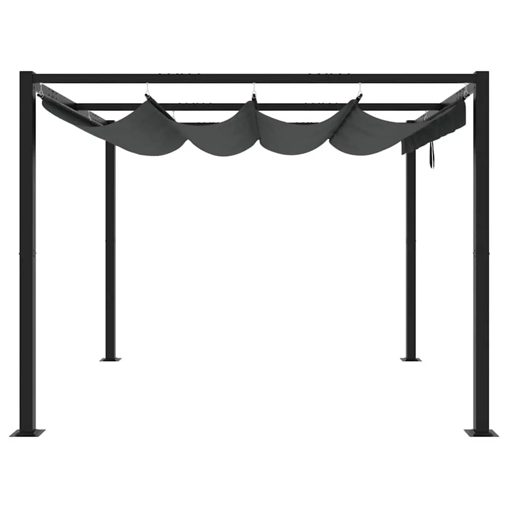 Garden Gazebo Retractable Roof 3x3m Anthracite Steel Frame