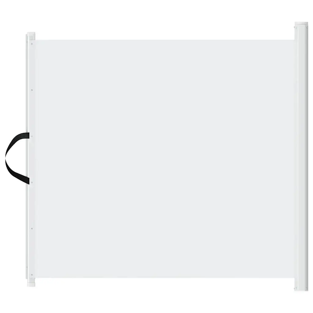 Retractable Pet Gate White 102.5x125 cm Durable Polyester and Metal Structure Portable Indoor Fence