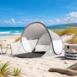 Beach Tent Pop-up Grey Waterproof Camping Shelter Portable Outdoor Shade