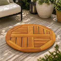 Round Solid Wood Table Top Ø40x2 cm Acacia Replacement Dining Furniture Top